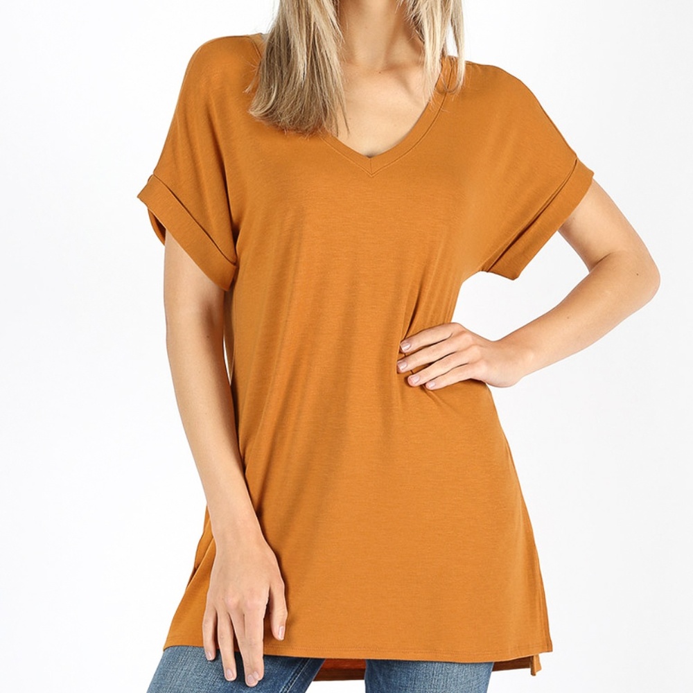 New! High Low Hem Tunic, Cuff Sleeve Top 3 Colors